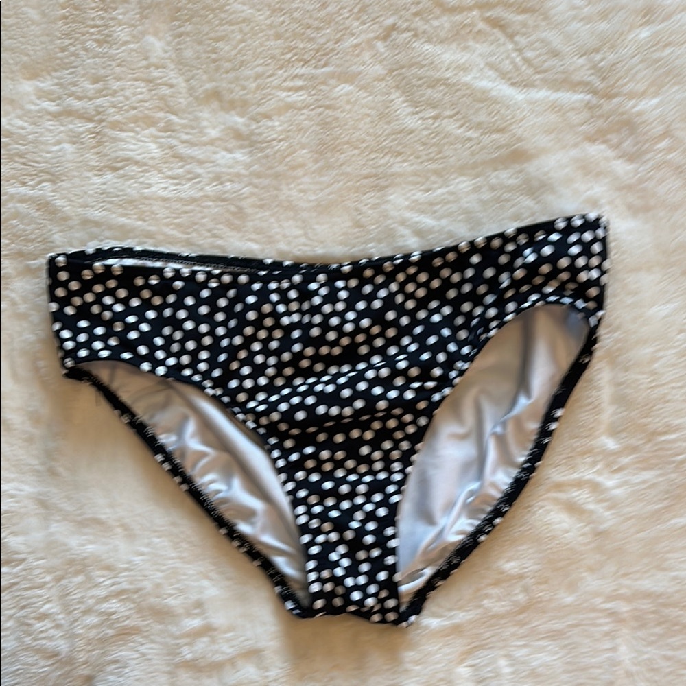 Lands End Black and White Polka Dot Bikini Bottom